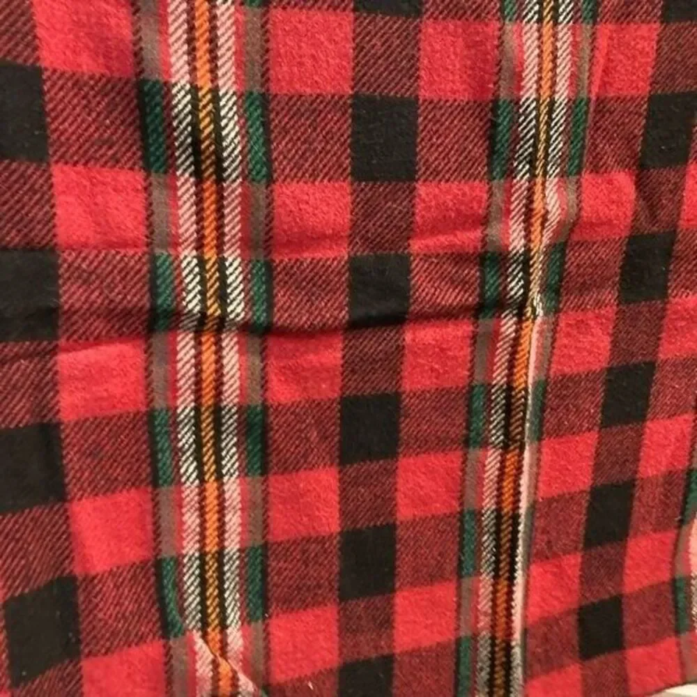 Vintage 1970’s Horner Plaid Throw Blanket Red Green Horner Wool 56 X 47 152